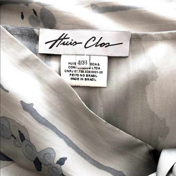 Huis Clos Runway Dress Midi Wrap Draped Baggy Loose 100% Silk Graphic Print NWOT - Picture 3 of 4